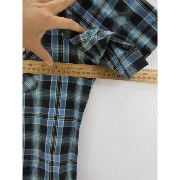 Wrangler Shirt XL Western Pearl Snap Y2K Cowboy Rodeo Plaid Pockets - Picture 5 of 10